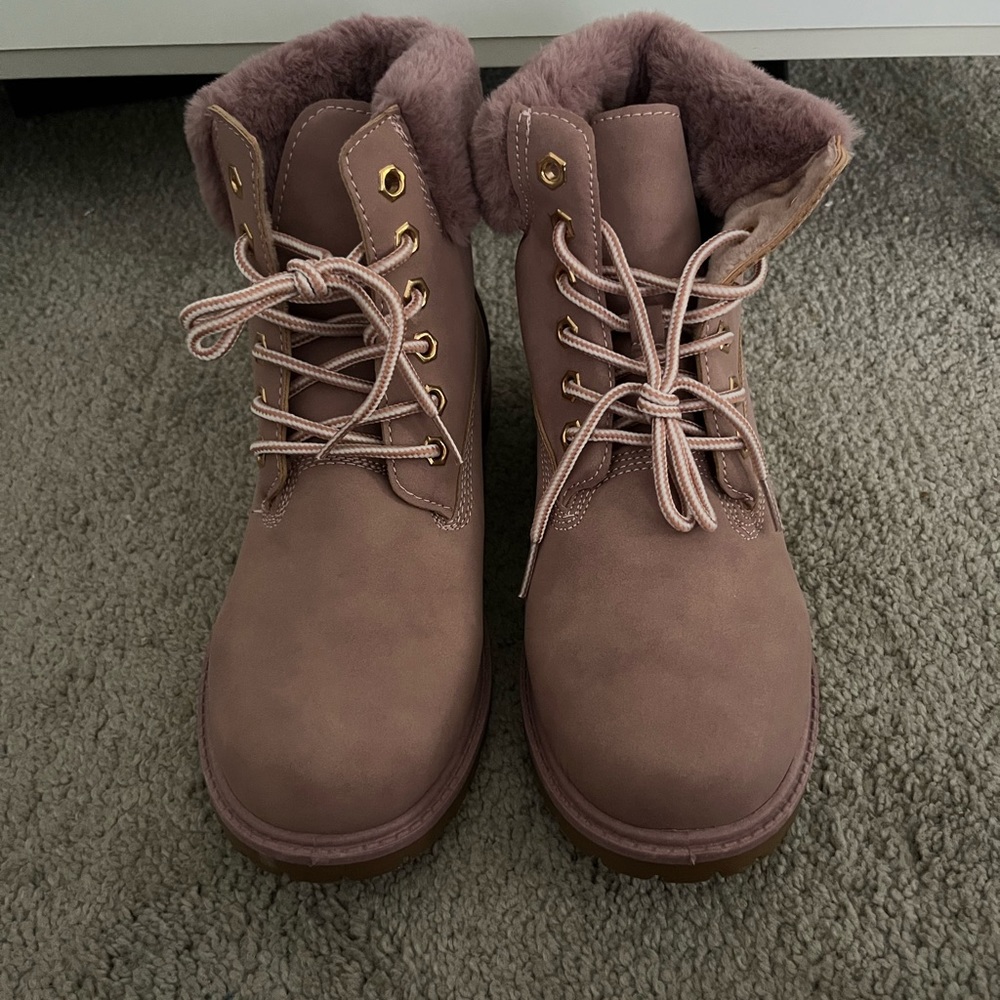 Pink Fur Boots